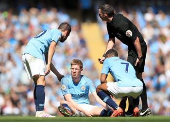 فيديو إصابة جديدة لدي بروين وخروجه من مباراة مانشستر سيتي وتوتنهام