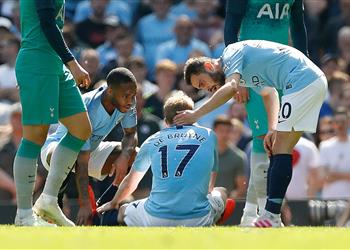 جوارديولا يعلق على إصابة دي بروين في مباراة مانشستر سيتي وتوتنهام