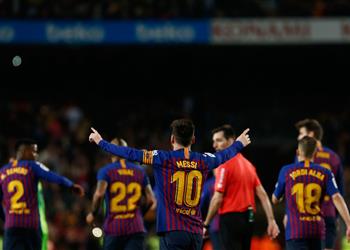 رسمي ا بالفيديو ميسي يقود برشلونة للتتويج بالدوري الإسباني للمرة الثانية على التوالي بفوز صعب على ليفانتي