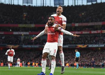 بالفيديو أوباميانج ولاكازيت يضعان قدما لآرسنال في نهائي الدوري الأوروبي والنني يكتفي بالمشاهدة