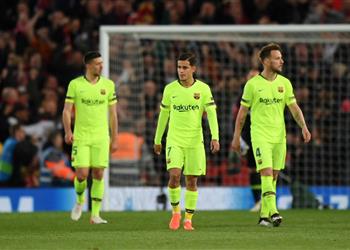 سبورت حالة من الصمت والصدمة تخيم على لاعبي برشلونة بعد الخسارة القاسية أمام ليفربول