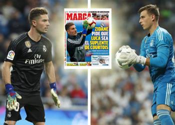 زيدان يستقر على بديل كورتوا في الموسم المقبل بين نجله ولونين