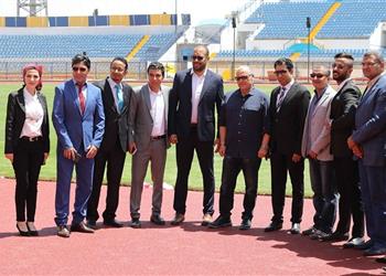 اللجنة المنظمة لأمم إفريقيا تتفقد استاد الإسماعيلية