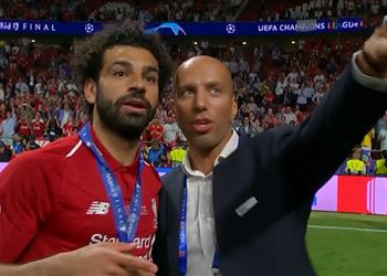 بالفيديو محمد صلاح يسأل مراسل بي إن سبورت أين ابو تريكة والأخير يرد