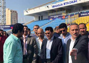 صور أشرف صبحي يتفقد استعدادات استاد الإسماعيلية لأمم إفريقيا وماني يداعب الوزير