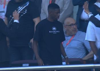 بالفيديو عثمان ديمبلي يحضر مباراة المغرب وكوت ديفوار في أمم إفريقيا