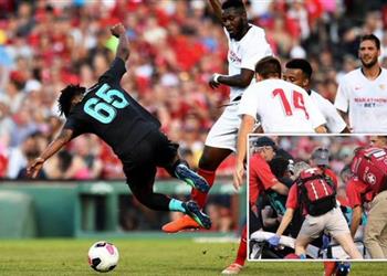 لاعب إشبيلية يعتذر لياسر لعروسي بعد إصابته بشكل قوي في مباراة ودية