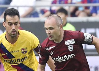 إنييستا يكشف عن تصرف غريب عقب نهاية برشلونة وفيسيل كوبي الودية