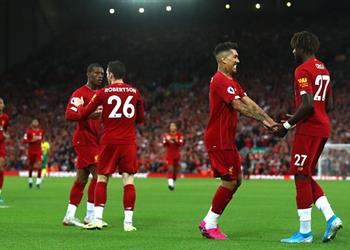 رأسية رائعة فيديو أوريجي يسجل الهدف الرابع لليفربول أمام نورويتش سيتي في الدوري الإنجليزي