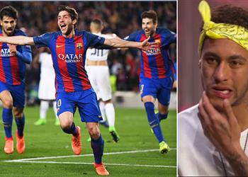 نيمار يواصل استفزازاته ضد باريس سان جيرمان هدف روبيرتو في مباراة الريمونتادا من أهم الأهداف في تاريخ برشلونة
