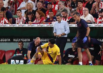 الكشف عن مدة غياب لويس سواريز بعد إصابته في مباراة برشلونة وأتلتيك بلباو