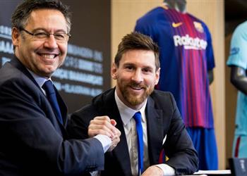 رئيس برشلونة يتحدث عن بند عقد ميسي ويؤكد سيبقى معنا لسنوات عديدة
