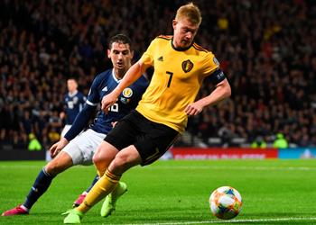 بالفيديو صنع ثلاثة في 23 دقيقة وسجل الرابع بنفسه دي بروين يقود بلجيكا لاكتساح أسكتلندا برباعية في تصفيات أمم أوروبا