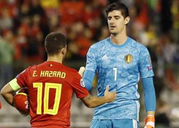 مدرب بلجيكا كورتوا أفضل حارس في العالم والوزن لا يؤثر على موهبة هازارد