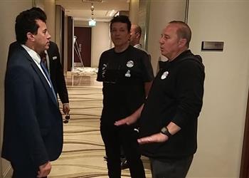 صور أشرف صبحي في زيارته لمعسكر مصر الأولمبي سعداء بالأداء والروح وليس النتيجة