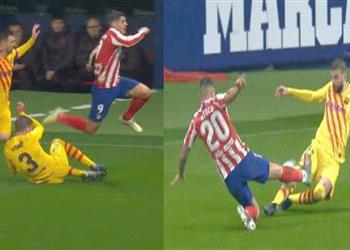 ماركا بيكيه وفيتولو يستحقان الطرد في مباراة برشلونة وأتلتيكو مدريد