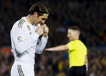 آس راموس لعب مصاب ا أمام برشلونة