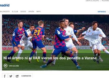 الموقع الرسمي لريال مدريد لم ير الحكم ولا الـ VAR ركلتي جزاء فاران