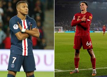 ألكسندر أرنولد يمازح كيليان مبابي بعد تقليد احتفاله أمام ليستر سيتي