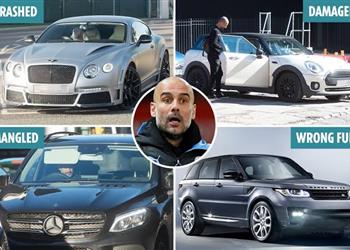 بسبب فشله في القيادة جوارديولا قام بتغي ير 4 سيارات منذ توليه قيادة مانشستر سيتي