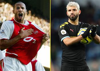 تيري هنري يهنئ أجويرو بعد تحطيم رقمه في الدوري الإنجليزي الممتاز