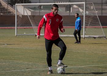 رمضان صبحي ي شارك في مران الأهلي قبل مواجهة الزمالك في السوبر