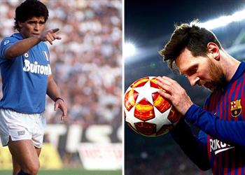فيديو نابولي يستعين بتاريخ مارادونا وأهداف ميسي قبل مواجهة برشلونة بدوري الأبطال