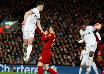 فيديو ديوب يسجل هدف تعادل وست هام أمام ليفربول في الدوري الإنجليزي