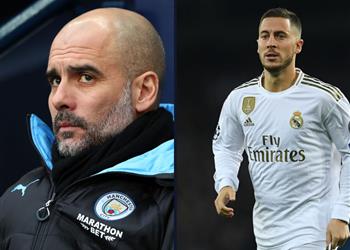 جوارديولا قبل لقاء ريال مدريد ومانشستر سيتي غياب هازارد أمر مؤسف لاعب رائع وعانيت منه