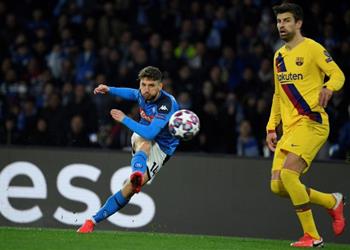 بالفيديو ميرتنز يتقدم لنابولي بالهدف الأول أمام برشلونة