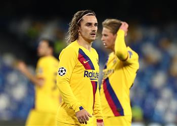 فيديو جريزمان يسجل هدف تعادل برشلونة أمام نابولي في دوري أبطال أوروبا