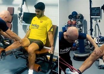 رغم الاحتياطات من كورونا سواريز يواصل عمليات التأهيل للعودة إلى برشلونة