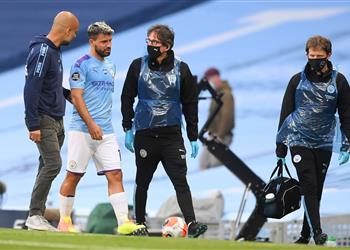 فيديو استبدال أجويرو بعد إصابته في مباراة مانشستر سيتي وبيرنلي