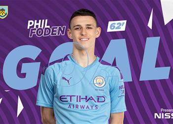 فيديو فودين يسجل الهدف الخامس لـ مانشستر سيتي أمام بيرنلي