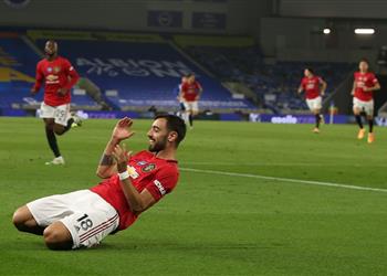 برونو فرنانديز يعادل رقم محمد صلاح بعد هدفيه أمام برايتون