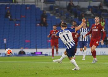 بالفيديو برايتون يقلص الفارق أمام ليفربول بهدف تروسارد