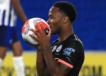 جوارديولا يخطف كرة هاتريك برايتون من ستيرلينج بعد فوز مانشستر سيتي بخماسية