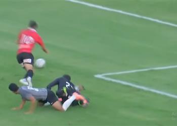 بالفيديو ركلة جزاء مثيرة للضحك في مباراة إنبي وإف سي مصر