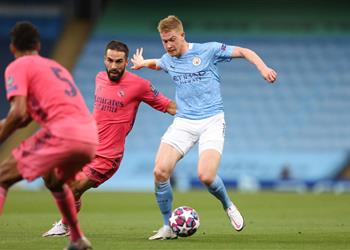 دي بروين يحقق إنجاز ا غائب ا أمام ريال مدريد في دوري أبطال أوروبا