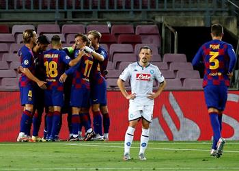 فيديو برشلونة ينهي مغامرة نابولي في دوري أبطال أوروبا ويضرب موعد ا ناري ا مع بايرن ميونخ بربع النهائي