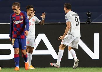 فيديو في 4 دقائق كوتينيو يسجل هدفين لـ بايرن ميونخ أمام برشلونة