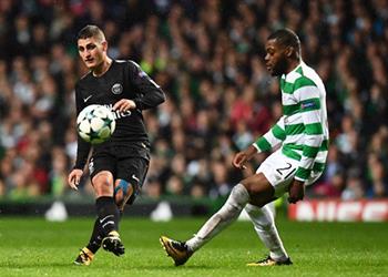 باريس سان جيرمان يدك سلتيك بخماسية في دوري الأبطال