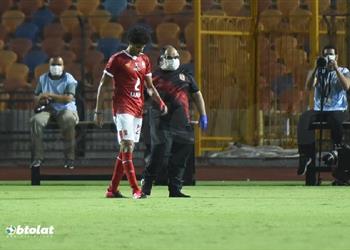 بالفيديو إصابة أحمد الشيخ في مباراة الأهلي وأسوان وديانج البديل