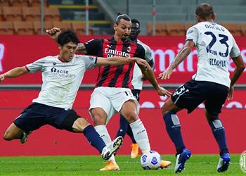 فيديو إبراهيموفيتش يقود ميلان للفوز على بولونيا بثنائية في الدوري الإيطالي