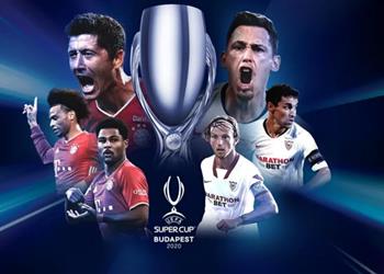 موعد والقناة الناقلة ومعلق مباراة بايرن ميونخ وإشبيلية اليوم في نهائي السوبر الأوروبي