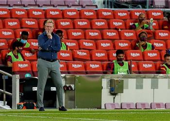 رقم سلبي يهدد كومان في أول ظهور رسمي مع برشلونة