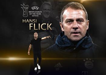 رسمي ا هانز فليك يفوز بجائزة أفضل مدرب في أوروبا لموسم 2019 2020