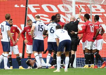 مورينيو عن طرد مارسيال مانشستر يونايتد لا يستطيع البكاء من تقنية الفيديو