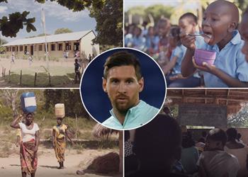 لفتة إنسانية رائعة من ميسي مع أطفال موزمبيق