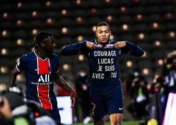 فيديو لفتة إنسانية من مبابي في مباراة باريس سان جيرمان ونيم